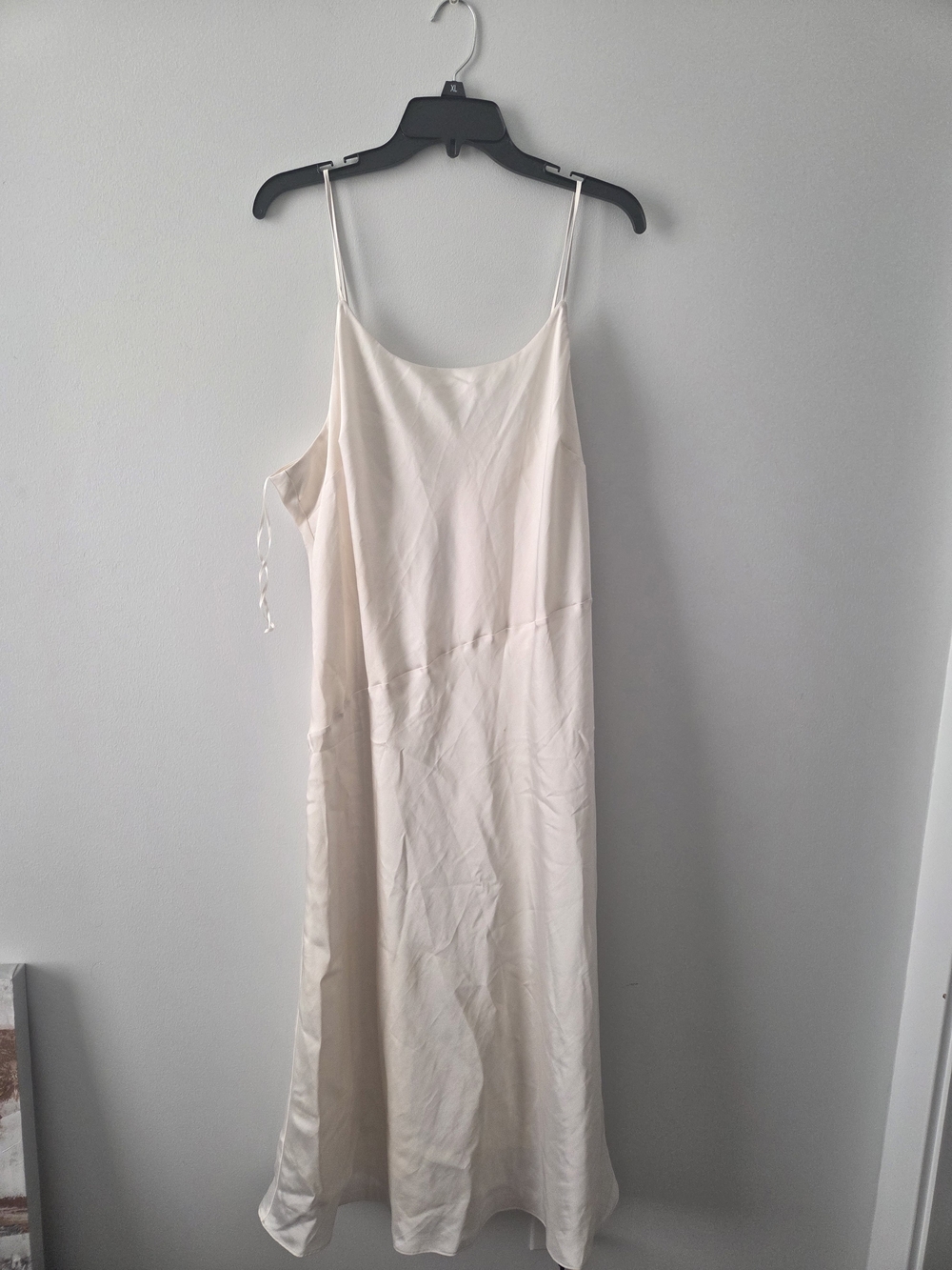 Elegant Cream Slip Dress with Spaghetti Straps